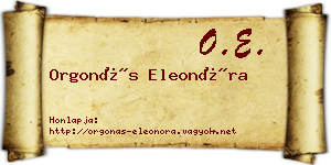 Orgonás Eleonóra névjegykártya